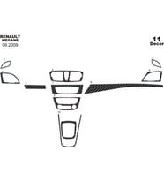 Meriç® Renault Megane 3 Ön Torpido Kaplama Maun 11 Parça 2009-2016 (Karbon)