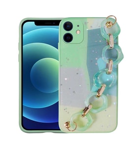 Apple iPhone 12 Kılıf Zore Elsa El Askılı Tutacaklı Kılıf (Yeşil)