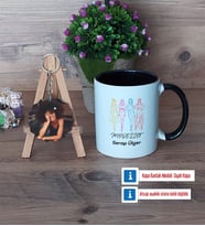 Modelist Kupa Bardak Beyaz ve Fotoğraflı Ahşap Anahtarlık Hediye (Model 11)