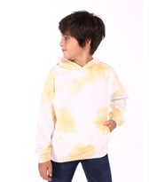 Toontoy Erkek Çocuk Kapüşonlu Bastik Desenli Sweatshirt (Hardal)