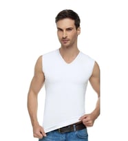 TUTKU ELİT 1305 ERKEK ELASTAN V YAKA SIFIR KOL ATLET 12 ADET (Beyaz)
