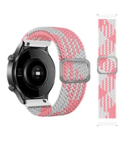 Samsung Galaxy Watch Gear S3 3 45mm 46mm Kordon Örgü Tokalı Kordon (Beyaz-Pembe)
