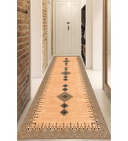 Dijital Baskılı Kaymaz Taban Yıkanabilir Modern Yolluk Ve Koridor Halısı NDU-SD-1106 (Kahverengi)