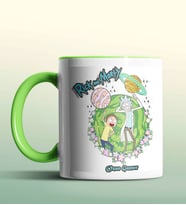 Kişiye Özel Rick and Morty 3 Beyaz Renk Kupa (Yeşil)