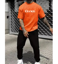 Unisex Chance Baskılı Eşofman Takımı (Turuncu)