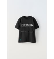 ERKEK ÇOCUK MİNECRAFT BASKILI PAMUK TİŞÖRT (Siyah)