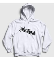 Presmono Unisex Gri Logo Judas Priest Kapüşonlu Sweatshirt 88437tt (Beyaz)
