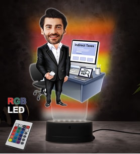 Doğum Günü Hediyesi,Sevgiliye Hediye, Kişiye Özel Fotoğraflı İş Adamı Karikatür 3D Led Lamba (RGB)