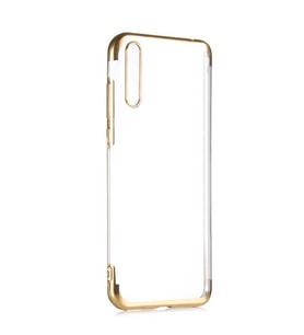 Huawei P Smart S (Y8P) Kılıf Zore Dört Köşeli Lazer Silikon Kılıf (Gold)