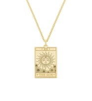 Kişiye Özel 925 Ayar Gümüş The Sun Tarot Kolye (Gold)