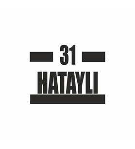 31 Hataylı Araba Sticker siyah 16x9 CM (Siyah)