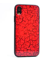 iPhone XR Mermer Desenli Pane Kılıf (Kırmızı)