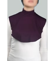 Düz Balıkçı Yaka Boğazlı Penye Tesettür Boyunluk (Mürdüm)