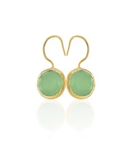 Kadir Jewellery 22 Ayar Altın Kaplama Kadın Taşlı Küpe -El İşçiliği Ve Hipoalerjenik Küpe -E01 (Yeşil)