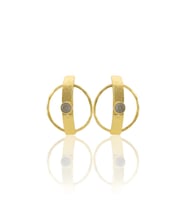 Kadir Jewellery 22 Ayar Altın Kaplama Vintage Küpe -El İşçiliği Ve Hipoalerjenik Küpe (Gri)