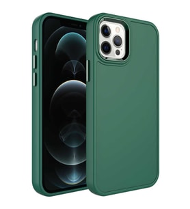 Uyumlu Model Apple iPhone 13 Pro Kılıf Kamera Çerçeveli Arka Kısmı Temizlenebilir Kapak (Koyu Yeşil)