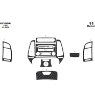 Meriç® Hyundai i20 Ön Torpido Kaplama Maun 11 Parça 2009-2012 (Karbon)