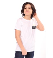 Toontoy Erkek Çocuk Göğsü Arma Detaylı Tişört (Beyaz)