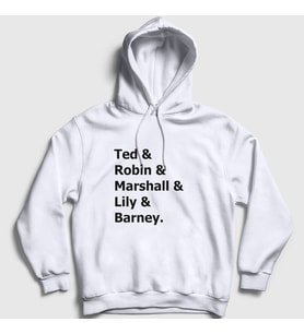 Presmono Unisex Gri Names How I Met Your Mother Kapüşonlu Sweatshirt 195610tt (Beyaz)