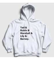 Presmono Unisex Gri Names How I Met Your Mother Kapüşonlu Sweatshirt 195610tt (Beyaz)