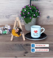 Sağlık Teknikeri Türk Kahvesi Fincanı Ahşap Altlıklı ve Fotoğraflı Ahşap Anahtarlık HediyeTıp Bayramı Hediyesi (Model 7)
