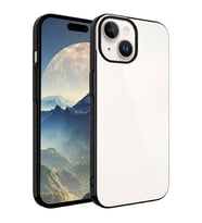 Vendas iPhone 15 Uyumlu ( iPhone 15 ) Riksos Serisi Renkli Çerçeveli Hardness Sert PC Kapak (Siyah)