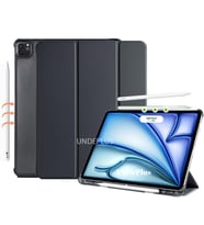 Apple iPad Pro 11 3./4. Nesil M2 Kılıf Flip Cover Kalem Bölmeli PC Case 2020-202 (Siyah)