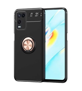 Oppo A54 4G Kılıf Zore Ravel Yüzüklü Silikon Kılıf (Rose)