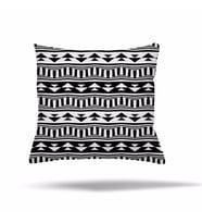 Geometrik Kilim Etnik Desen Afrika Gizli Fermuarlı Yastık Kılıfı Kırlent Kılıfı Koltuk Yastık Kılıfı (Siyah - Beyaz)