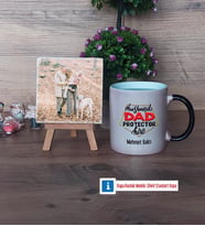 Babaya Hediye Fotoğraflı Dekoratif Taş, Kupa Bardak Beyaz Hediye Babaya Doğum Günü Hediyesi (Model 9)