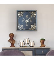 Markakanvas Ahşap  Altın(Gold)Renkli Duvar Saati 50x50cm (Siyah)