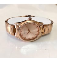 Ferrucci Çelik Su Geçirmez Zirkon Taşlı Modern Tasarım Kadın Kol Saati+Bileklik (Rose)