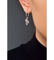 Papatya Silver 925 Ayar Gümüş Rodyum Kaplama Doğum Taşlı Kübik Drop Küpe (Beyaz)