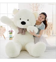 Kuki's Spielzeug 160cm Papyonlu Dev Oyuncak  Peluş Ayı (Beyaz)