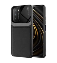 Xiaomi Redmi Note 9 4G Kılıf Zore Emiks Deri Görünümlü Kılıf (Siyah)