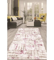 Dijital Kaymaz Taban Yıkanabilir Modern Renkli Salon Halısı Mutfak Halısı Yolluk ND-HT-9 (Pembe)