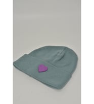 Moxxo Sevgililer Günü Özel Koleksiyonu Mor Kalp Figürlü Lacivert Renk Unisex Erkek/Kadın Bere (Açık Mavi)