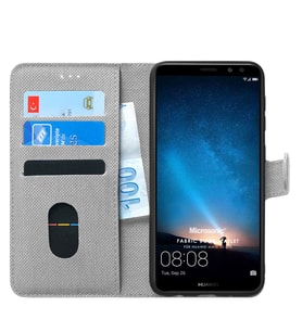 Huawei Mate 10 Lite Kılıf Fabric Book Wallet (Gri)