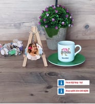 Fizik Öğretmeni Türk Kahvesi Fincanı Ahşap Altlıklı ve Fotoğraflı Ahşap Anahtarlık Hediye (Model 9)