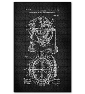 Cakapuzzle Pusula Patenti Görseli Puzzle Yapboz MDF (Ahşap) (1000 Parça)