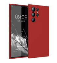 Microsonic Matte Silicone Samsung Galaxy S24 Ultra Kılıf Siyah (Kırmızı)