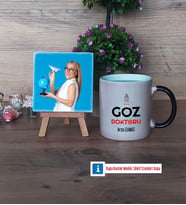 Göz Doktoru Fotoğraflı Dekoratif Taş, Kupa Bardak Beyaz Hediye (Model 9)