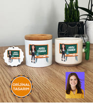Kişiye Özel Karikatürlü Sınıf Öğretmeni Hediye Seti T Kupa, Kalemlik, Anahtarlık Kadın Sınıf Öğretmenine Öğretmenler Günü Hediyesi (Yeşil)