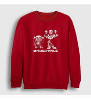 Presmono Unisex Bordo Sans Papyrus Undertale Sweatshirt 32389tt (Kırmızı)