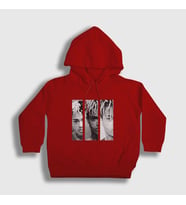 Presmono Unisex Çocuk Beyaz Three XXXTentacion Kapüşonlu Sweatshirt 49320tt (Kırmızı)