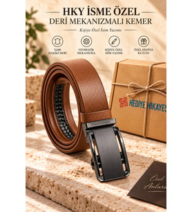 Hakiki Deri Deliksiz Mandallı Mekanizmalı Erkek Kemer İsme Özel(TABA-TABA)