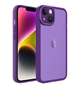 Apple iPhone 14 Kılıf Kamera Korumalı Transparan Zore Post Kılıf (Mor)