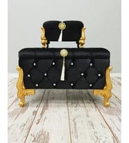 ASİL HOME ELEGANCE A Mdf Söz Nişan Bohça Düğün Gelin Damat Çeyiz Sandık Seti (Siyah)