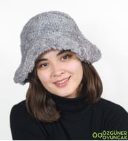 Mavimsi Home Peluş Bucket Şapka (Gri)