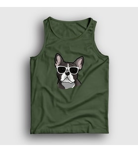 Presmono Unisex Sarı French Bulldog Köpek Atlet 401448tt (Haki)